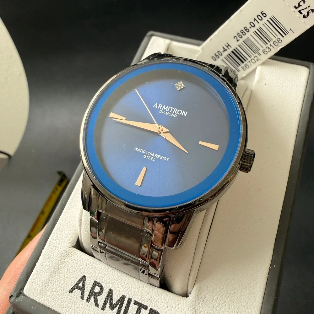 MSRP‎ $75 Armitron 20/5263DG Men's Diamond-Accented Bracelet Watch New
